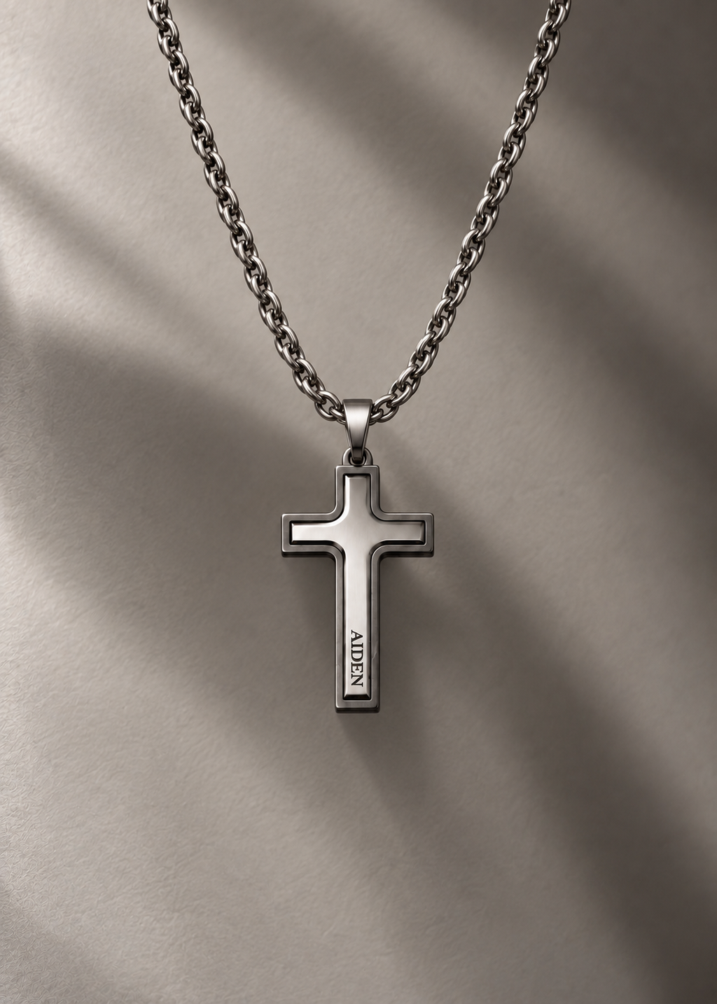 Engraved Cross Chain