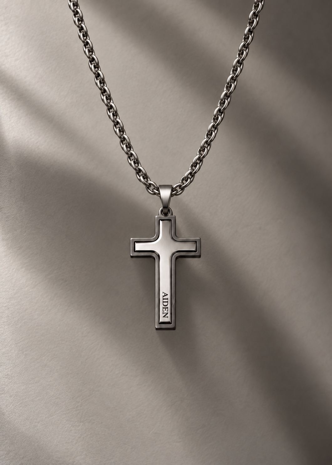 Engraved Cross Chain